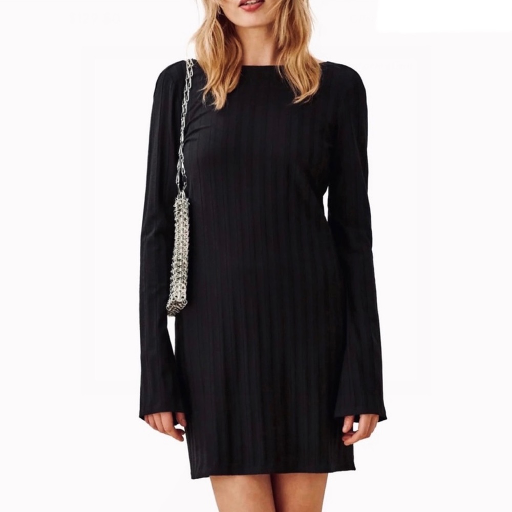 Reformation Black Long Sleeve Dress